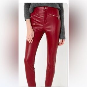 Zara red leather pants